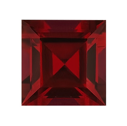 人造紅寶石 正方形 (倒角) SQ 紅#8